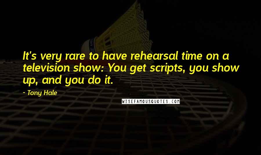 Tony Hale Quotes: It's very rare to have rehearsal time on a television show: You get scripts, you show up, and you do it.