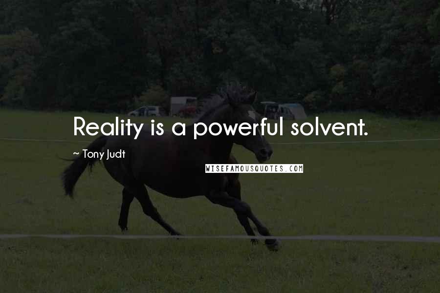 Tony Judt Quotes: Reality is a powerful solvent.