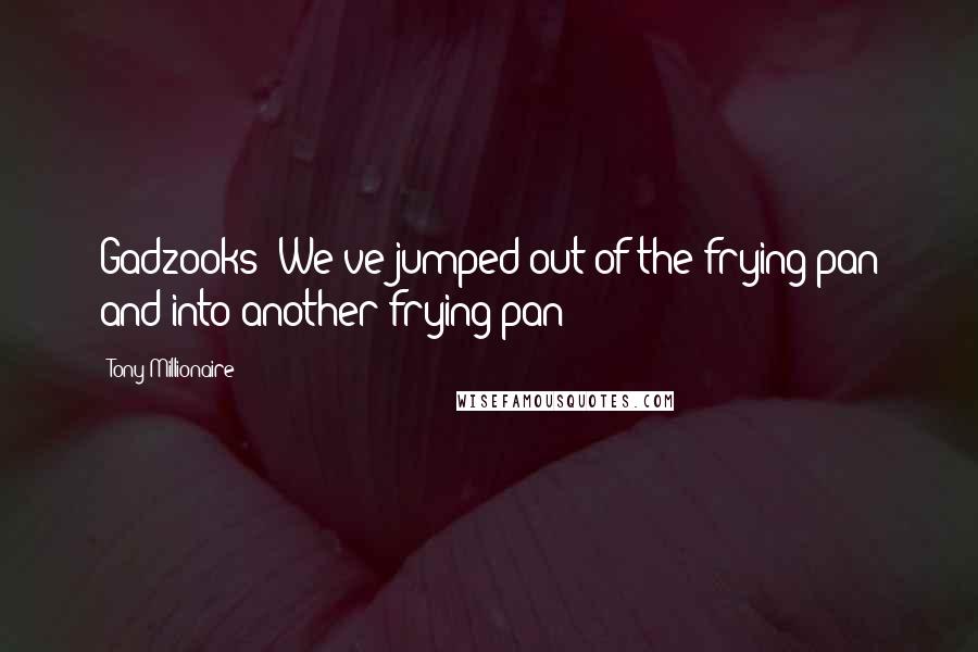 Tony Millionaire Quotes: Gadzooks! We've jumped out of the frying pan and into another frying pan!