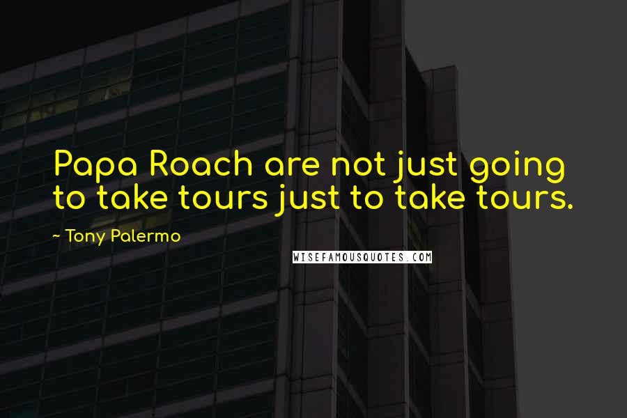 Tony Palermo Quotes: Papa Roach are not just going to take tours just to take tours.