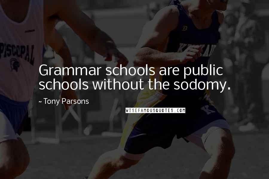 Tony Parsons Quotes: Grammar schools are public schools without the sodomy.