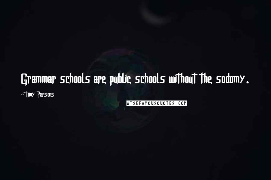 Tony Parsons Quotes: Grammar schools are public schools without the sodomy.