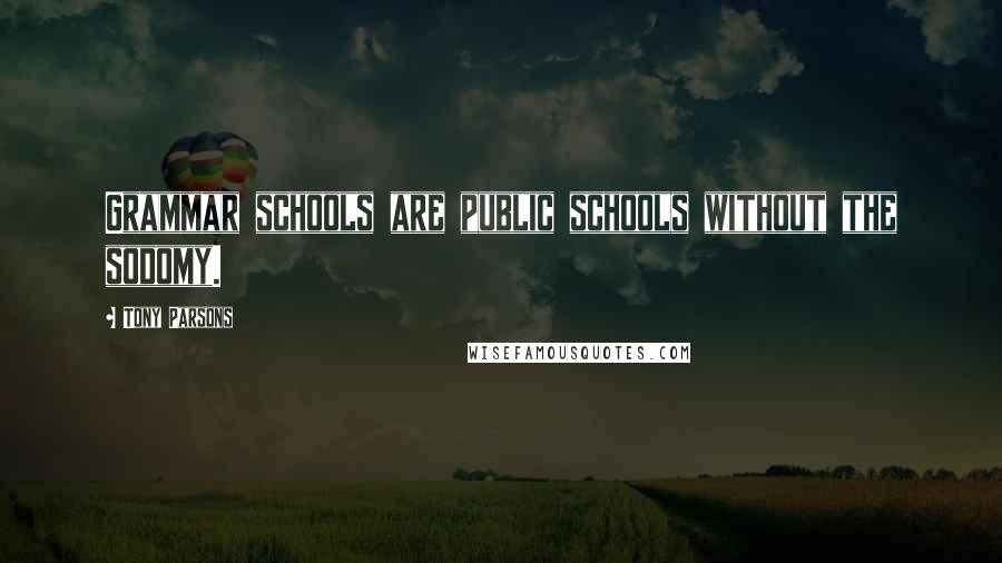 Tony Parsons Quotes: Grammar schools are public schools without the sodomy.