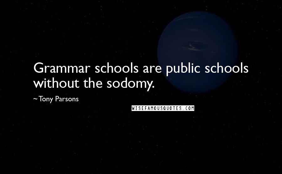 Tony Parsons Quotes: Grammar schools are public schools without the sodomy.