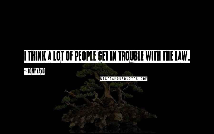 Tony Yayo Quotes: I think a lot of people get in trouble with the law.