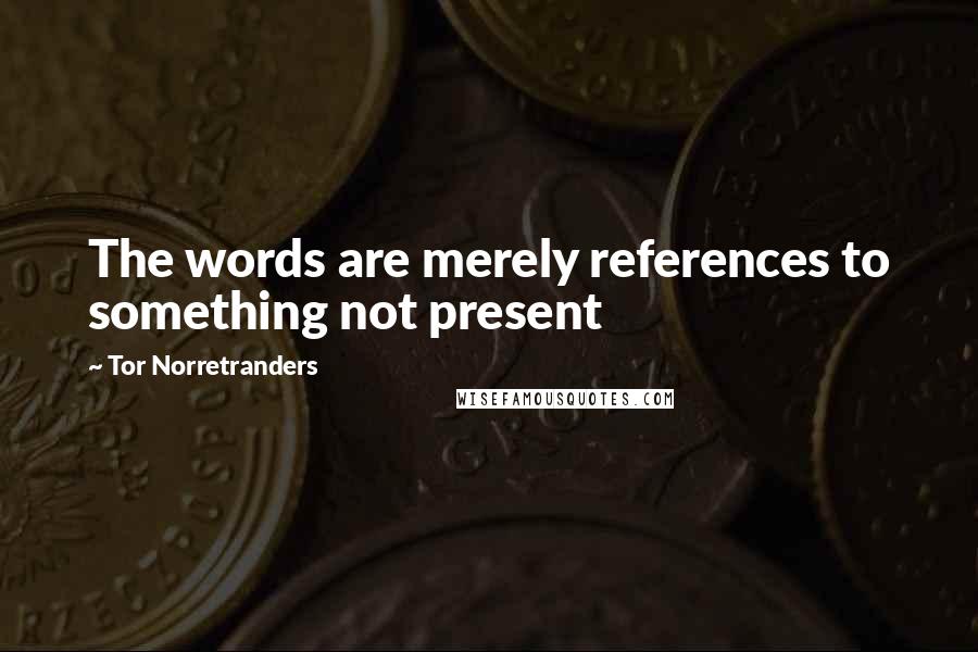 Tor Norretranders Quotes: The words are merely references to something not present