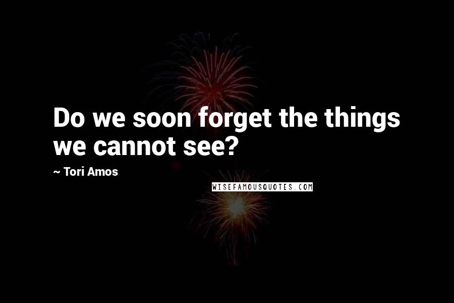Tori Amos Quotes: Do we soon forget the things we cannot see?