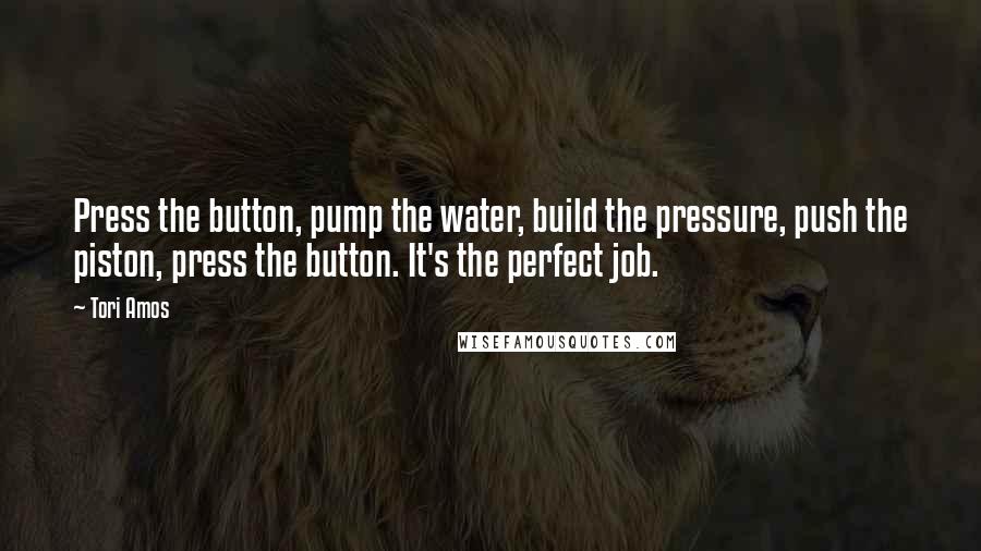 Tori Amos Quotes: Press the button, pump the water, build the pressure, push the piston, press the button. It's the perfect job.