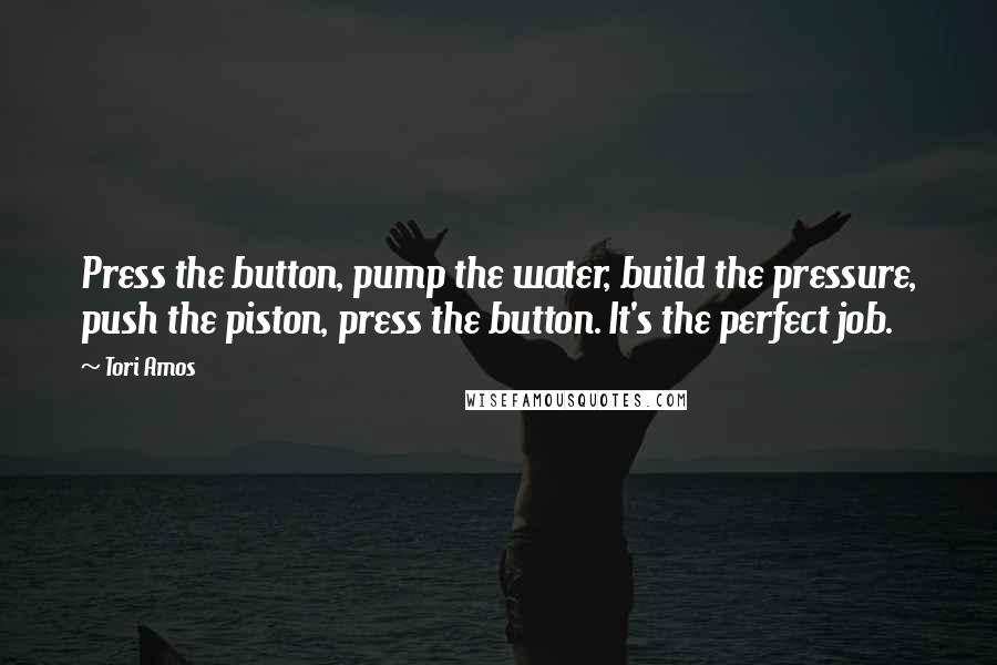 Tori Amos Quotes: Press the button, pump the water, build the pressure, push the piston, press the button. It's the perfect job.