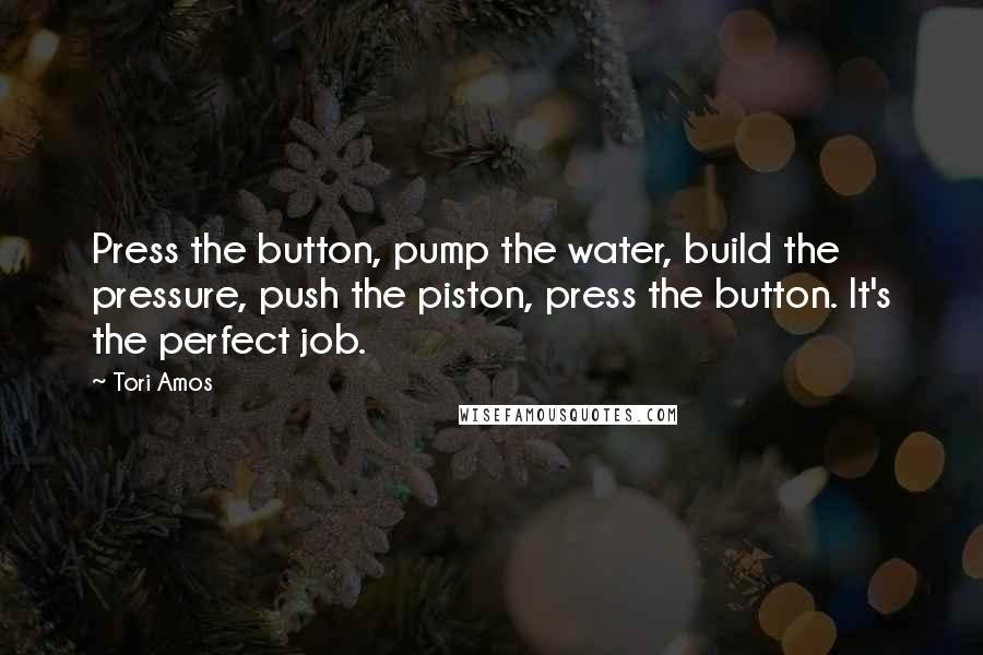 Tori Amos Quotes: Press the button, pump the water, build the pressure, push the piston, press the button. It's the perfect job.