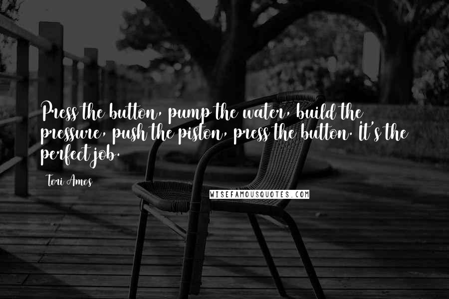 Tori Amos Quotes: Press the button, pump the water, build the pressure, push the piston, press the button. It's the perfect job.
