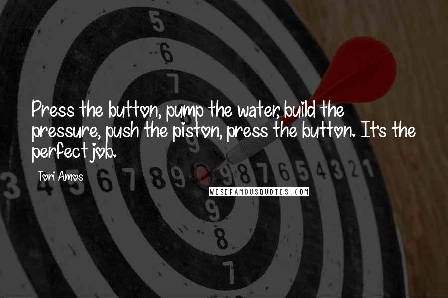 Tori Amos Quotes: Press the button, pump the water, build the pressure, push the piston, press the button. It's the perfect job.