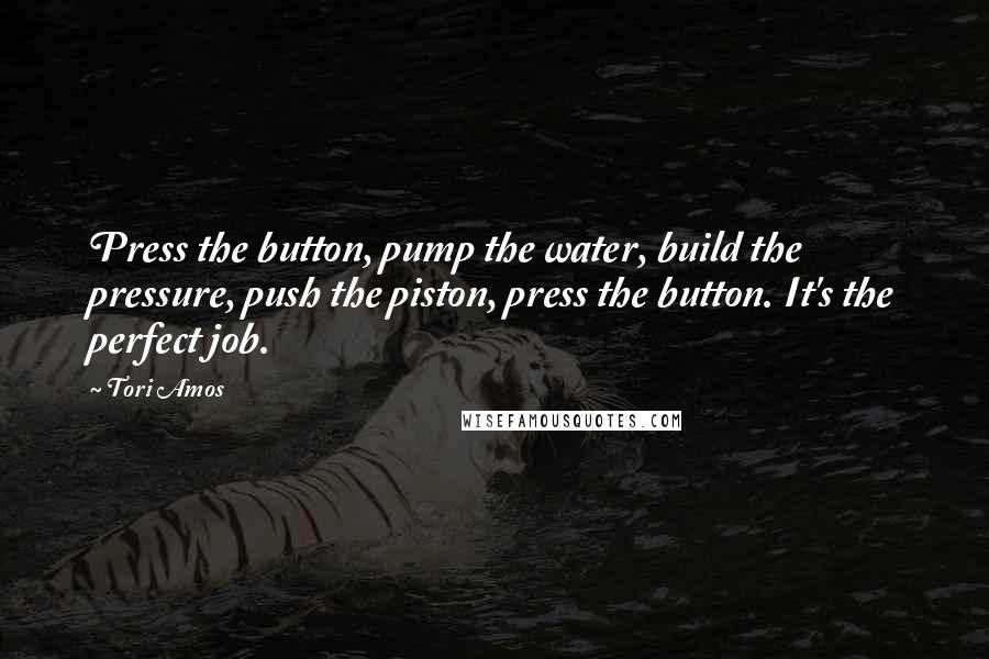 Tori Amos Quotes: Press the button, pump the water, build the pressure, push the piston, press the button. It's the perfect job.