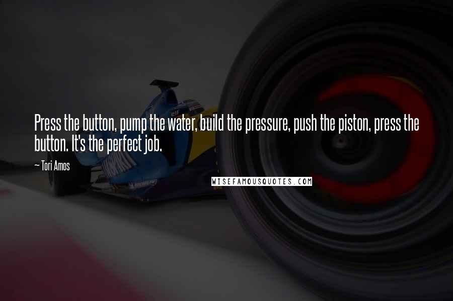 Tori Amos Quotes: Press the button, pump the water, build the pressure, push the piston, press the button. It's the perfect job.