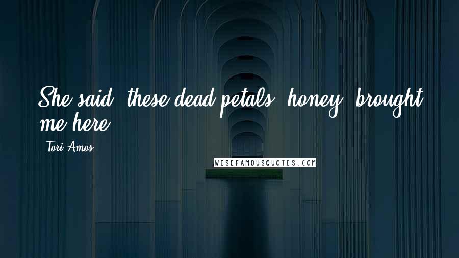 Tori Amos Quotes: She said, these dead petals, honey, brought me here