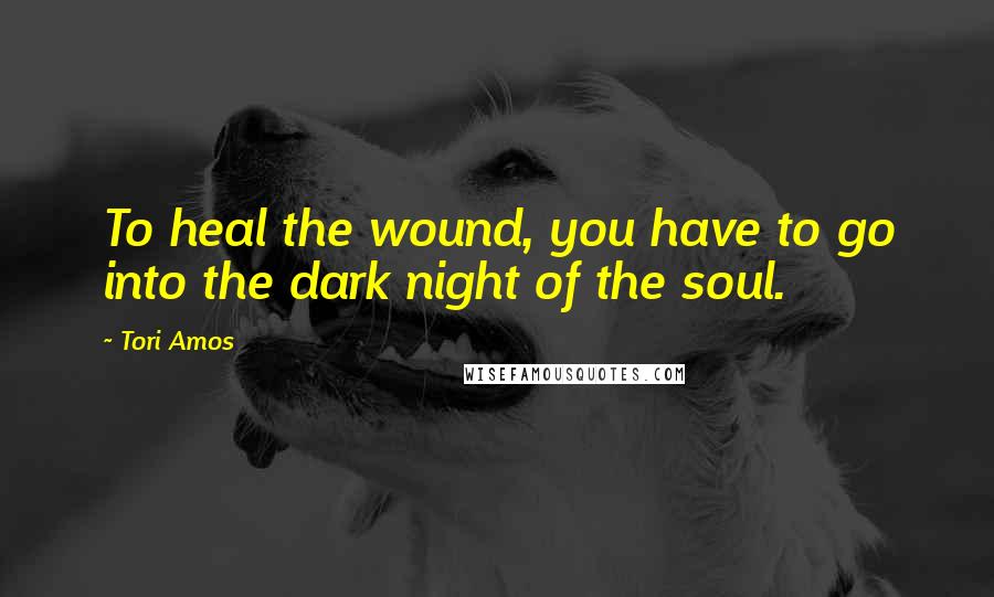 Tori Amos Quotes: To heal the wound, you have to go into the dark night of the soul.