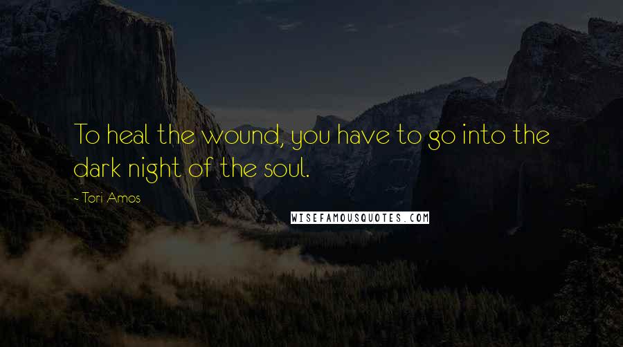 Tori Amos Quotes: To heal the wound, you have to go into the dark night of the soul.