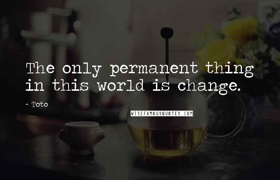 Toto Quotes: The only permanent thing in this world is change.