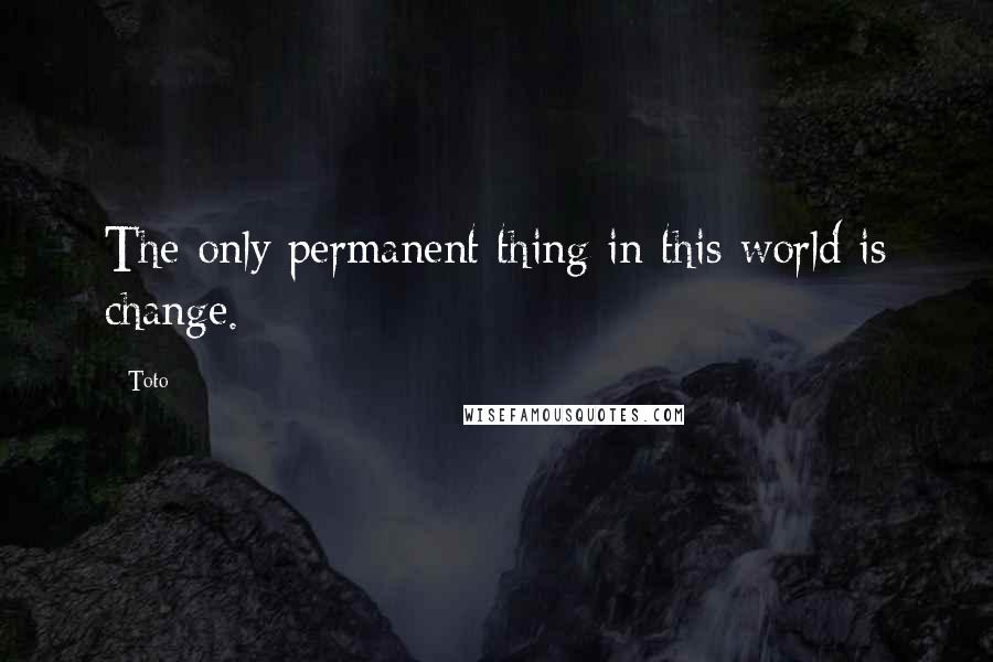 Toto Quotes: The only permanent thing in this world is change.