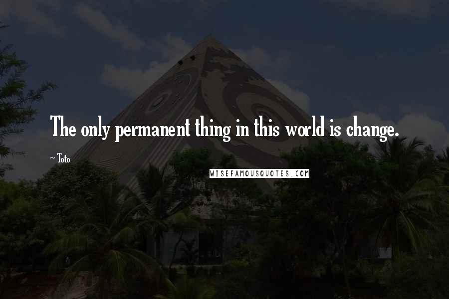 Toto Quotes: The only permanent thing in this world is change.