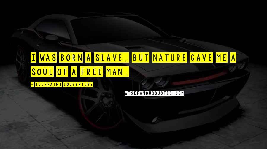 Toussaint Louverture Quotes: I was born a slave, but nature gave me a soul of a free man.