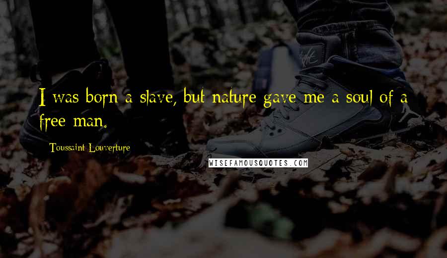 Toussaint Louverture Quotes: I was born a slave, but nature gave me a soul of a free man.
