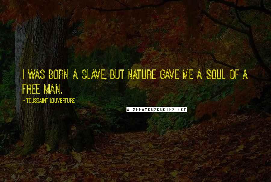 Toussaint Louverture Quotes: I was born a slave, but nature gave me a soul of a free man.