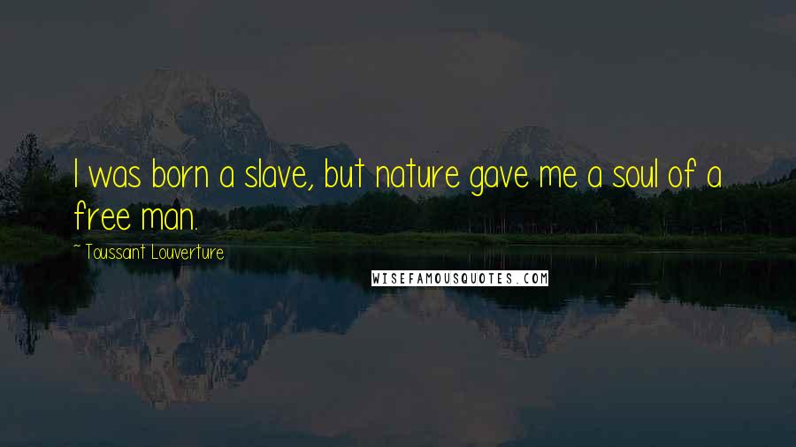 Toussaint Louverture Quotes: I was born a slave, but nature gave me a soul of a free man.