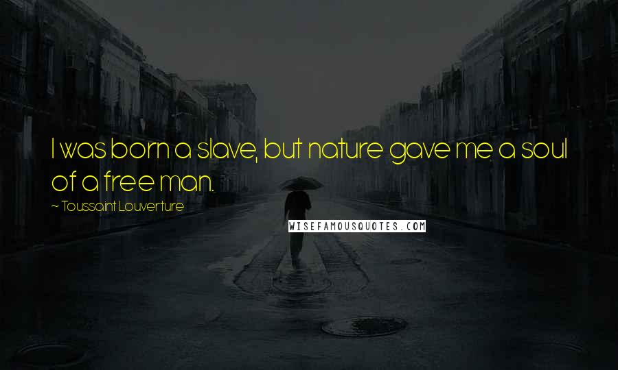 Toussaint Louverture Quotes: I was born a slave, but nature gave me a soul of a free man.