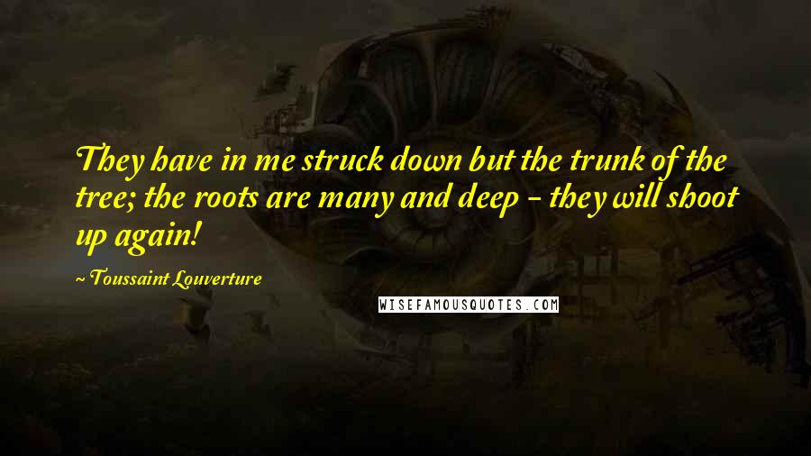 Toussaint Louverture Quotes: They have in me struck down but the trunk of the tree; the roots are many and deep - they will shoot up again!