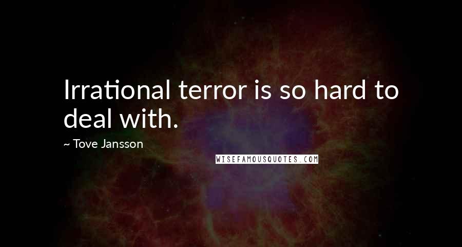 Tove Jansson Quotes: Irrational terror is so hard to deal with.