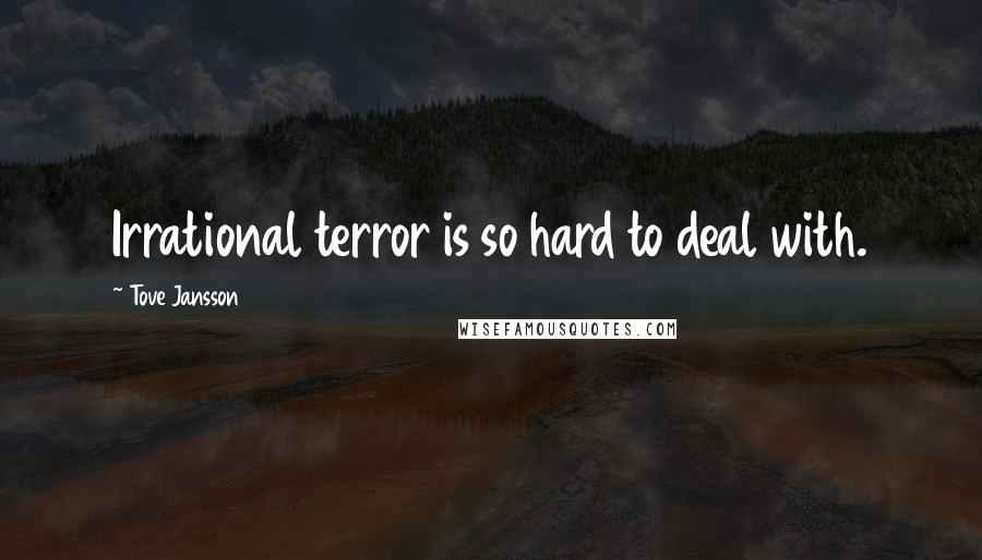 Tove Jansson Quotes: Irrational terror is so hard to deal with.