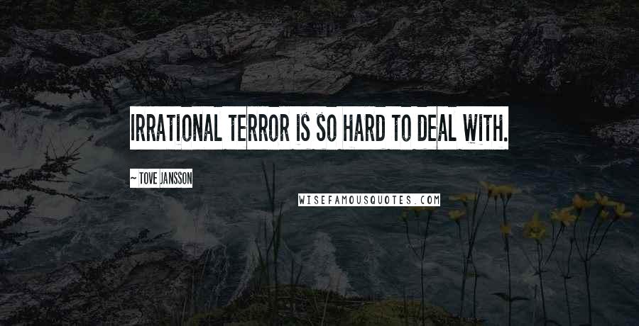 Tove Jansson Quotes: Irrational terror is so hard to deal with.
