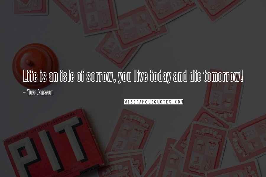 Tove Jansson Quotes: Life is an isle of sorrow, you live today and die tomorrow!