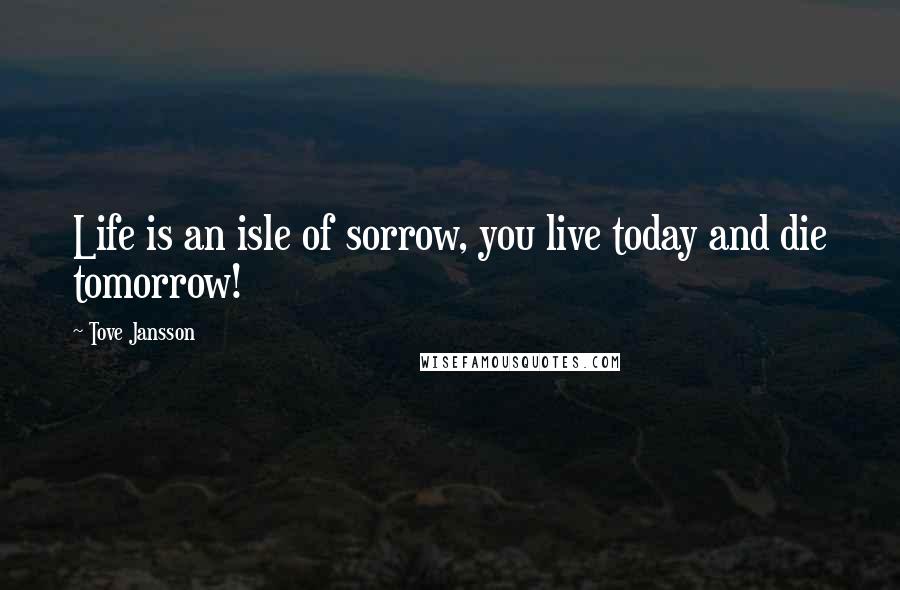 Tove Jansson Quotes: Life is an isle of sorrow, you live today and die tomorrow!