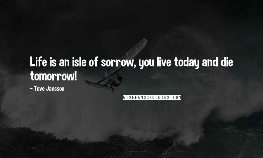 Tove Jansson Quotes: Life is an isle of sorrow, you live today and die tomorrow!