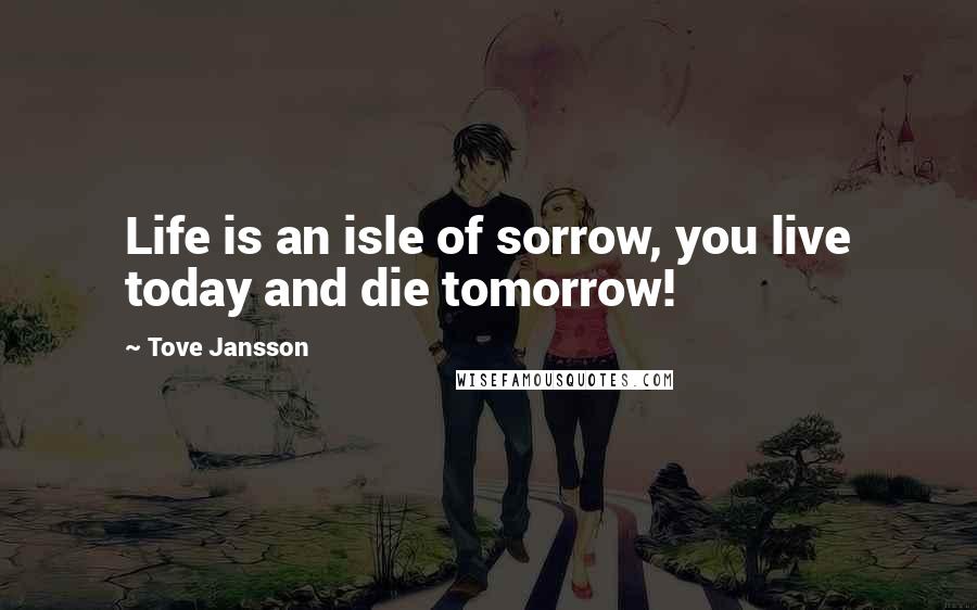 Tove Jansson Quotes: Life is an isle of sorrow, you live today and die tomorrow!