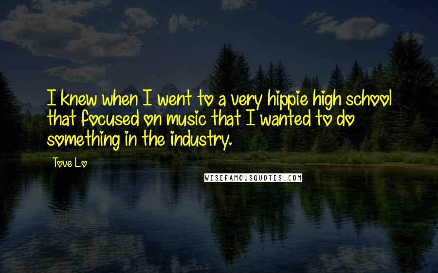Tove Lo Quotes: I knew when I went to a very hippie high school that focused on music that I wanted to do something in the industry.