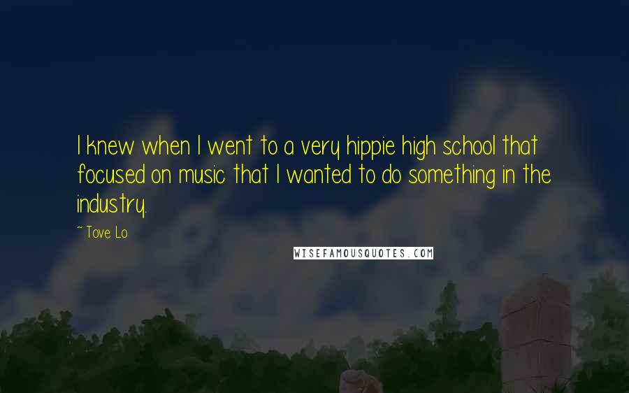 Tove Lo Quotes: I knew when I went to a very hippie high school that focused on music that I wanted to do something in the industry.