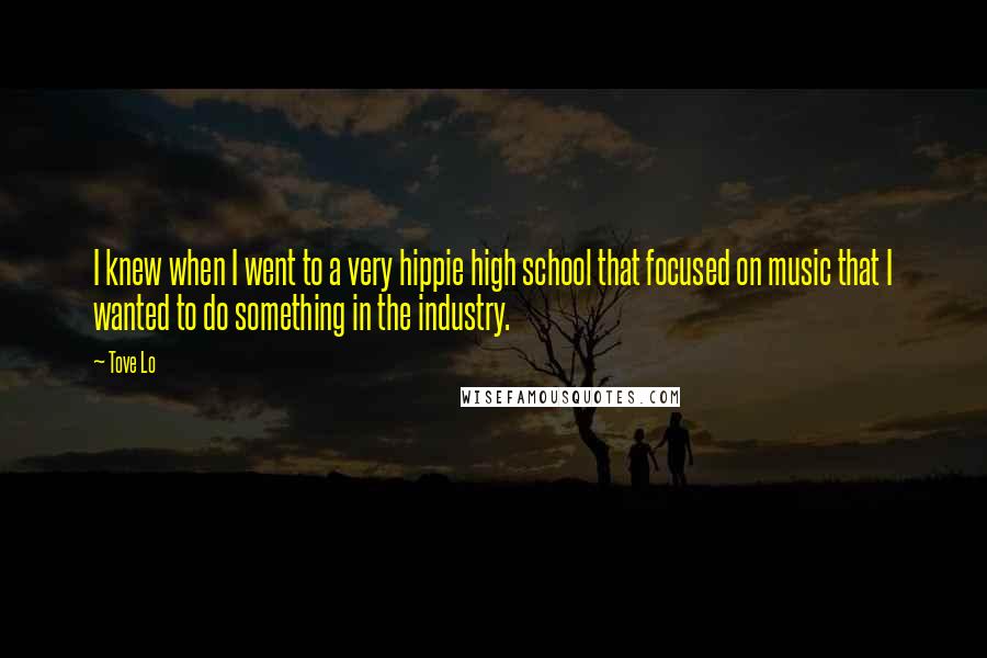 Tove Lo Quotes: I knew when I went to a very hippie high school that focused on music that I wanted to do something in the industry.