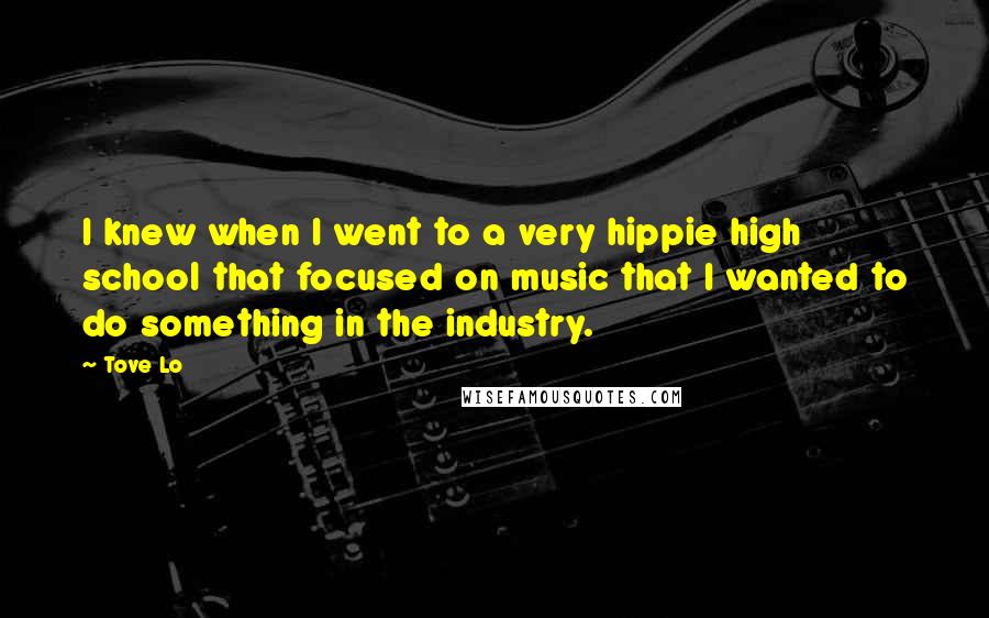 Tove Lo Quotes: I knew when I went to a very hippie high school that focused on music that I wanted to do something in the industry.