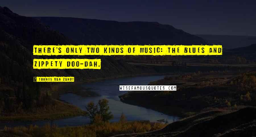 Townes Van Zandt Quotes: There's only two kinds of music: the blues and zippety doo-dah.
