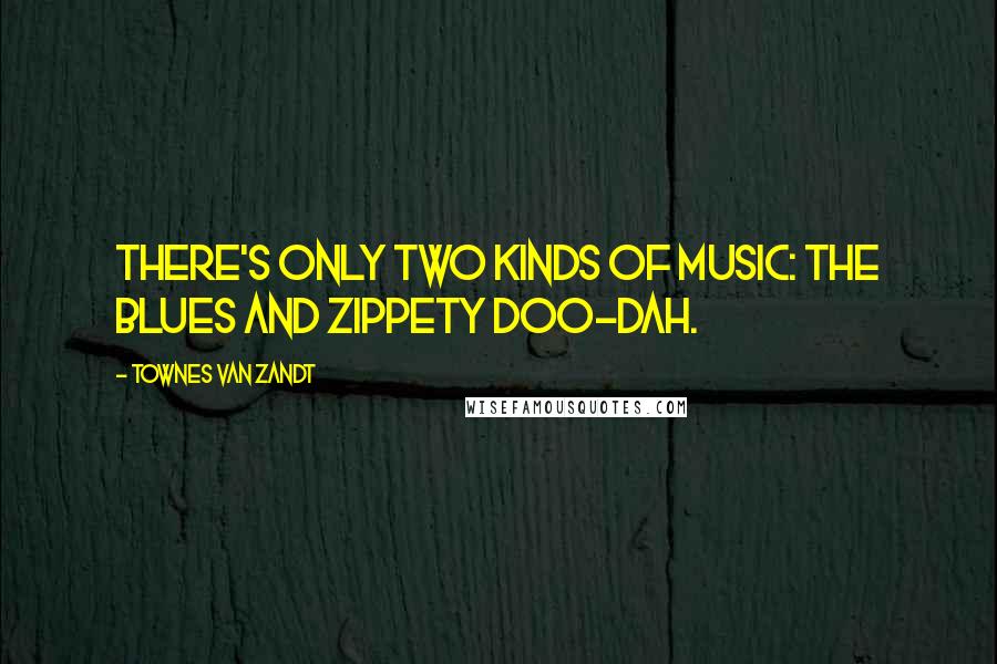 Townes Van Zandt Quotes: There's only two kinds of music: the blues and zippety doo-dah.