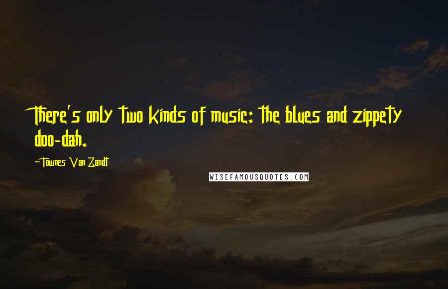 Townes Van Zandt Quotes: There's only two kinds of music: the blues and zippety doo-dah.