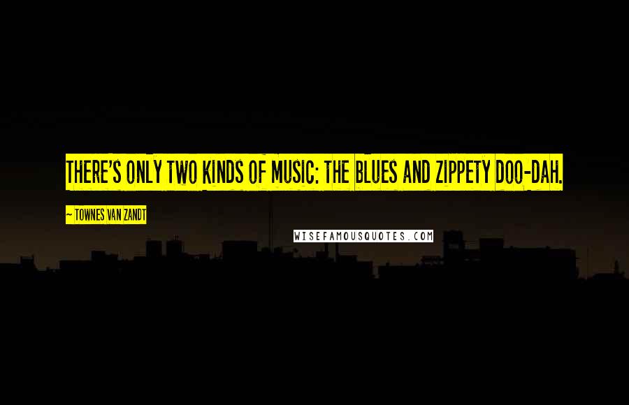 Townes Van Zandt Quotes: There's only two kinds of music: the blues and zippety doo-dah.