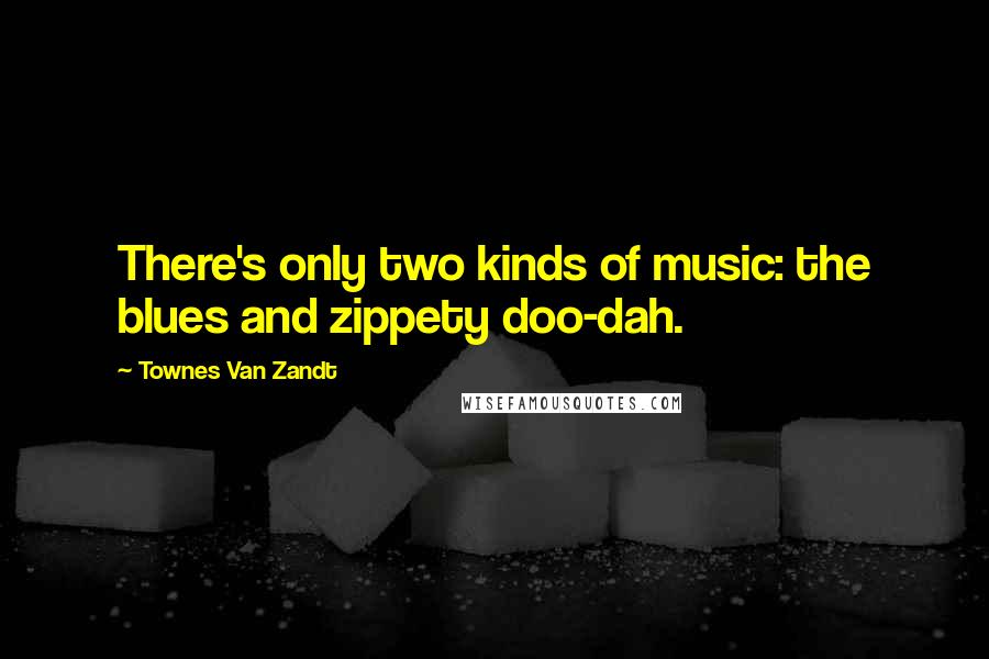 Townes Van Zandt Quotes: There's only two kinds of music: the blues and zippety doo-dah.