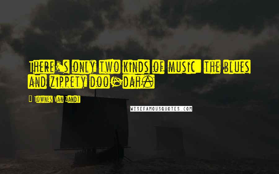 Townes Van Zandt Quotes: There's only two kinds of music: the blues and zippety doo-dah.