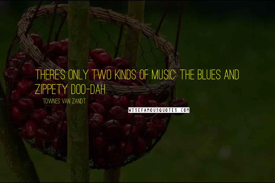 Townes Van Zandt Quotes: There's only two kinds of music: the blues and zippety doo-dah.