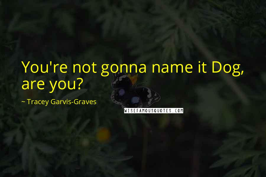 Tracey Garvis-Graves Quotes: You're not gonna name it Dog, are you?