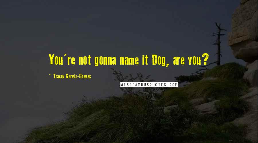 Tracey Garvis-Graves Quotes: You're not gonna name it Dog, are you?